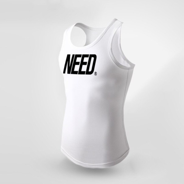 Camiseta sin mangas para hombre T1939 blanco L