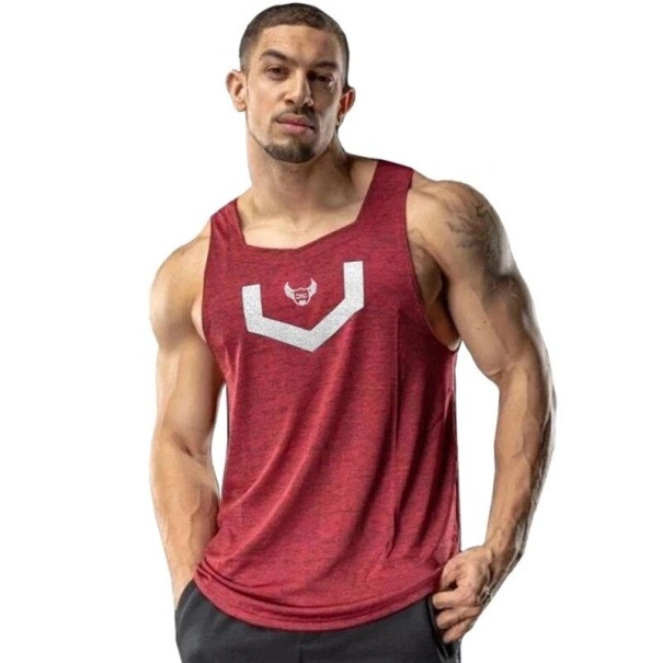 Camiseta sin mangas para hombre T1943 rojo S