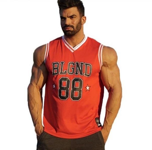 Camiseta sin mangas para hombre T1959 rojo M