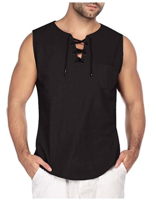 Camiseta sin mangas para hombre T1967 negro L