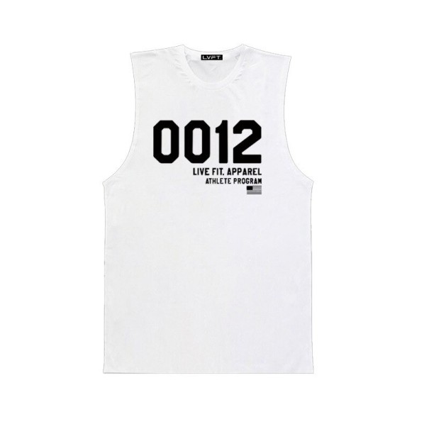 Camiseta sin mangas para hombre T1982 blanco S