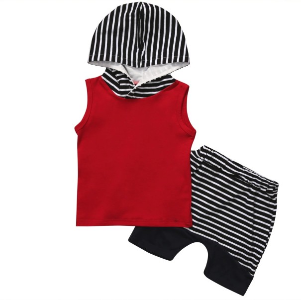Camiseta sin mangas y pantalones cortos para niños L1733 0-6 meses