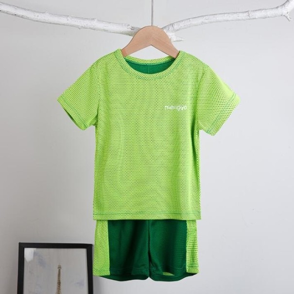 Camiseta y pantalón corto infantil B1476 verde claro 4
