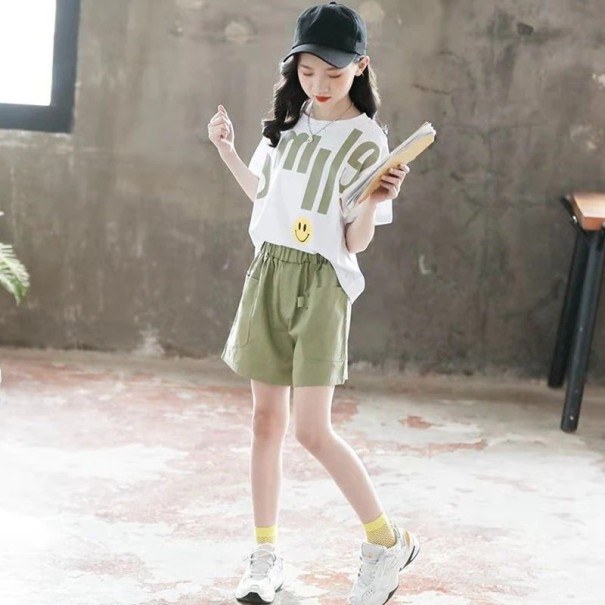 Camiseta y pantalón corto niña L1336 verde 6