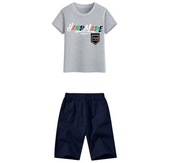 Camiseta y pantalón corto niño L1578 negro 4