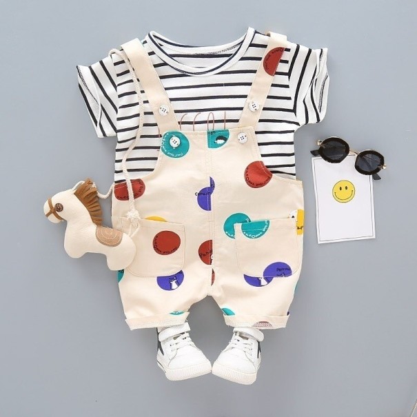 Camiseta y pantalón infantil L1286 blanco 9-12 meses
