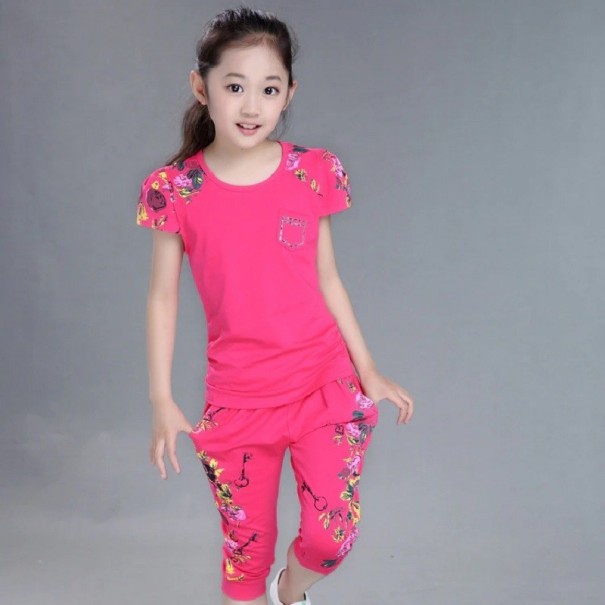 Camiseta y pantalón niña L1224 rosa oscuro 12