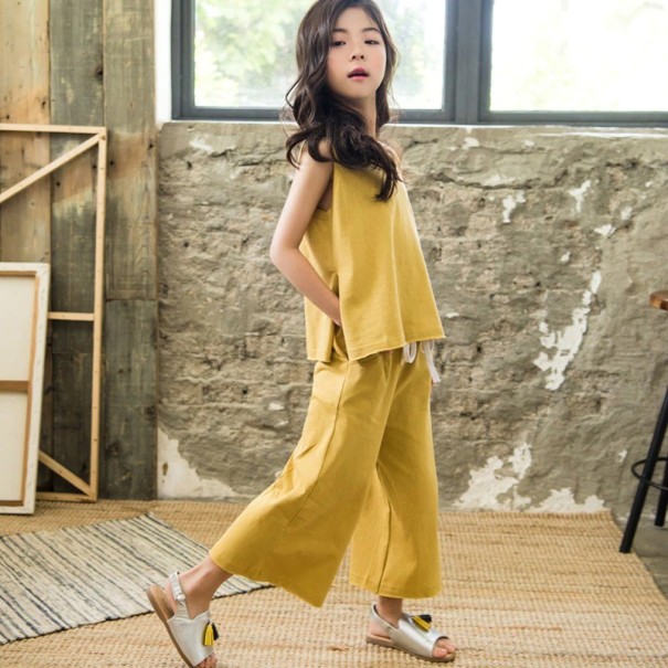 Camiseta y pantalón niña L1490 amarillo oscuro 6