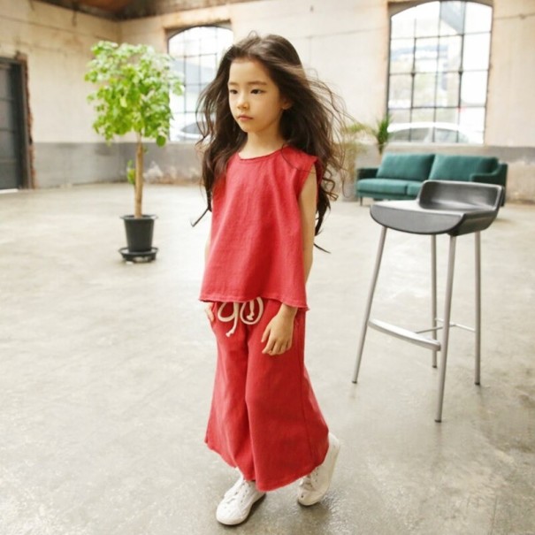 Camiseta y pantalones para niña L1333 rojo 3