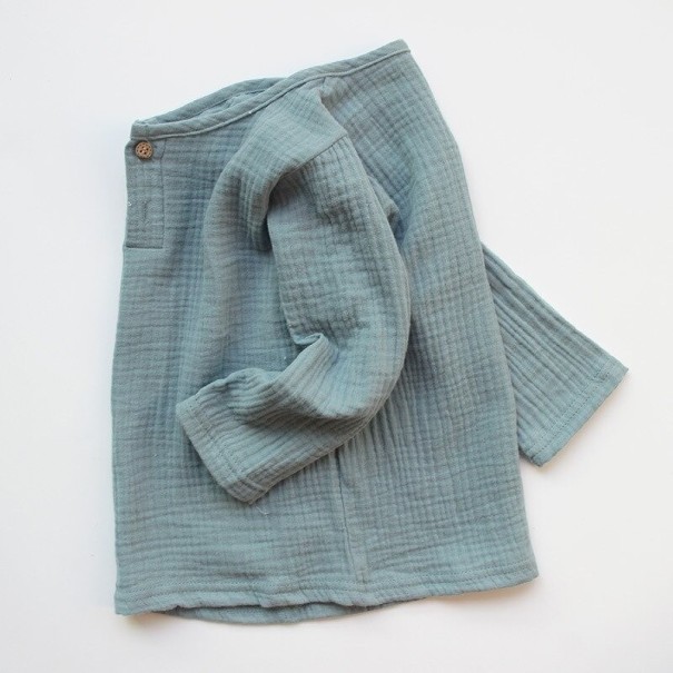 Camisola de menino de mangas longas azul petróleo 2