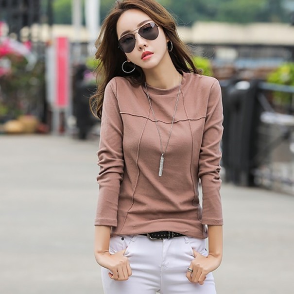 Camisola de Senhora de Manga Longa B158 castanho claro L