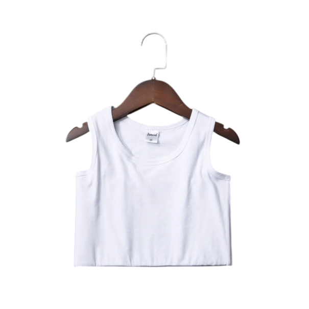 Camisola de Senhora Lisa com Alças Largas Decote Redondo Material Poliéster Algodão Confortável Roupa de Verão branco L