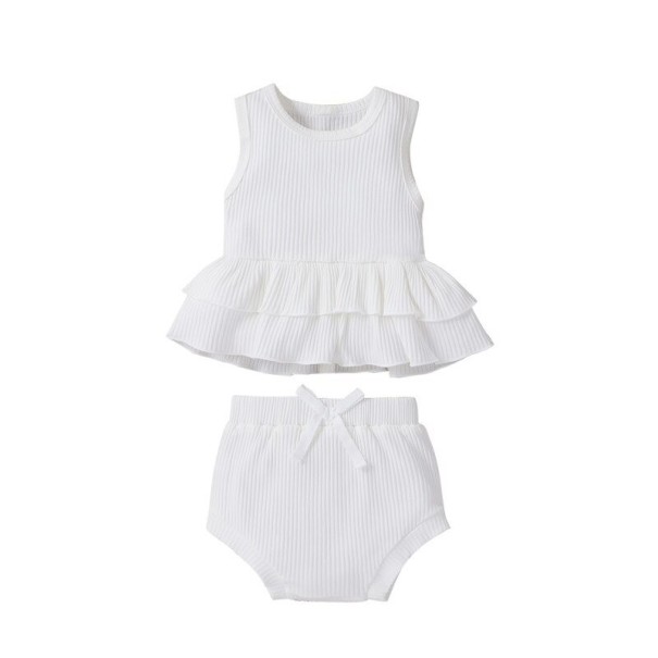 Camisola e calções para menina L1332 branco 18-24 meses