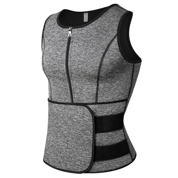 Camisola modeladora para homens Veste de fitness para emagrecimento Veste compressiva para queima de gordura Veste térmica adelgaçante Veste desportiva para sudar cinzento M