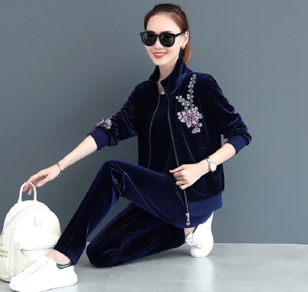 Camisola, sweatshirt e calças de fato azul escuro XL