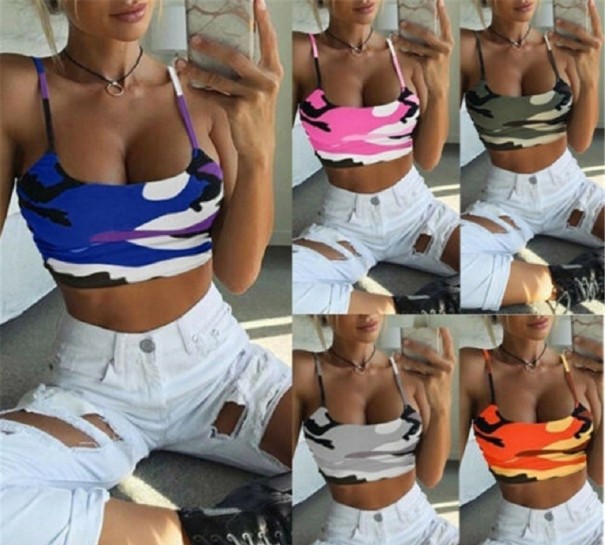 Camouflage crop top för damer A1210