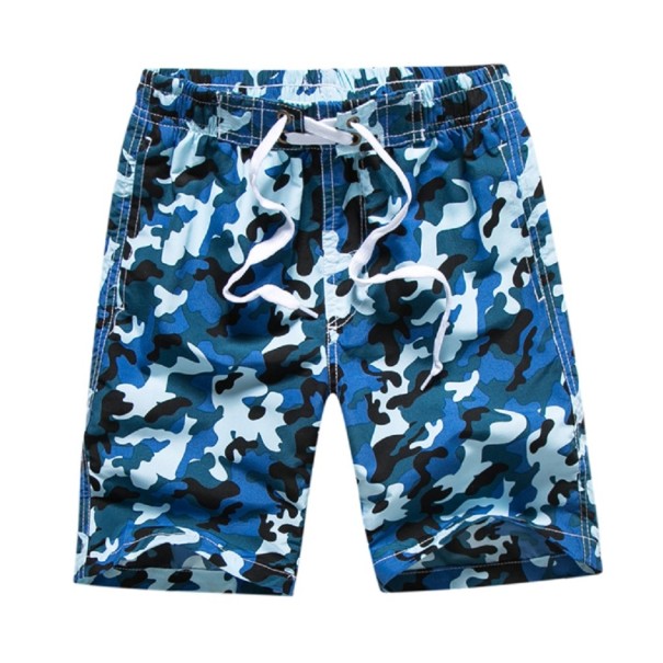Camouflage strandshort voor jongens J1942 blauw 9