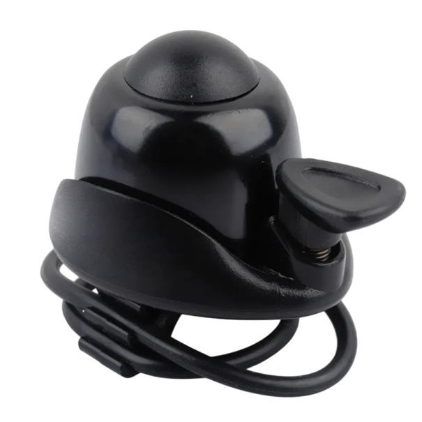 Campainha para bicicleta 3,5 x 3,5 cm Liga de alumínio Sistema de montagem rotativo a 360° Campainha de bicicleta para guiador Tom alto Adequado para diâmetro de 22–30 mm do guiador preto
