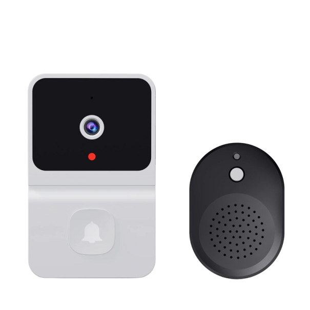 Campainha sem fios exterior com câmara HD Wi-Fi Videochamada Intercomunicador Doméstico Campainha Visual Campainha Doméstica com câmara e comunicação bidirecional branco