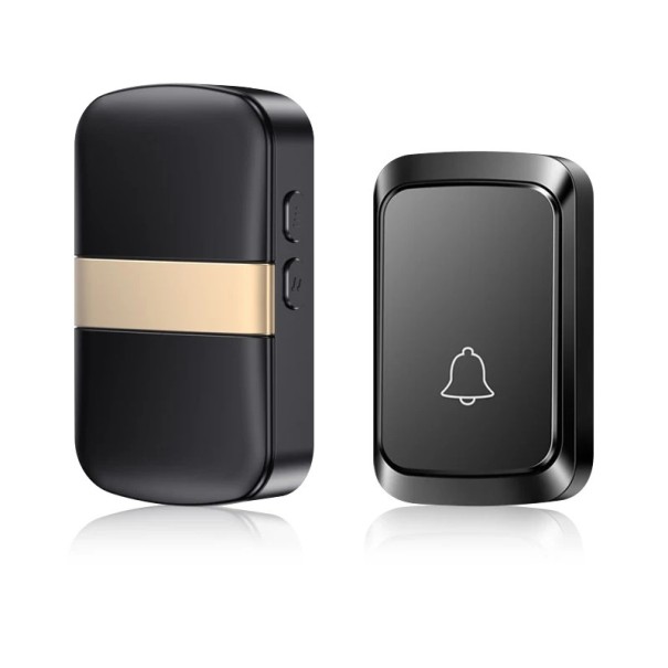 Campanello senza fili 77 x 46 x 20 mm 300 m 60 melodie indicazione LED ricevitore a batteria alimentazione USB nero