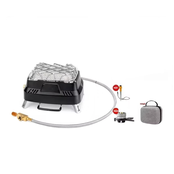 Camping Gas Stove 18.5 x 17.5 x 10.5 cm Stainless Steel Single Colour Portable Camping Cooker Carry Bag Included black