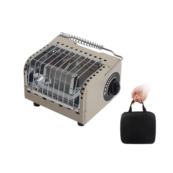 Camping gasverwarmer 180–240 minuten Butaan draagbare verwarming voor kamperen en tent Buiten verwarming op gaspatroon Beige 1