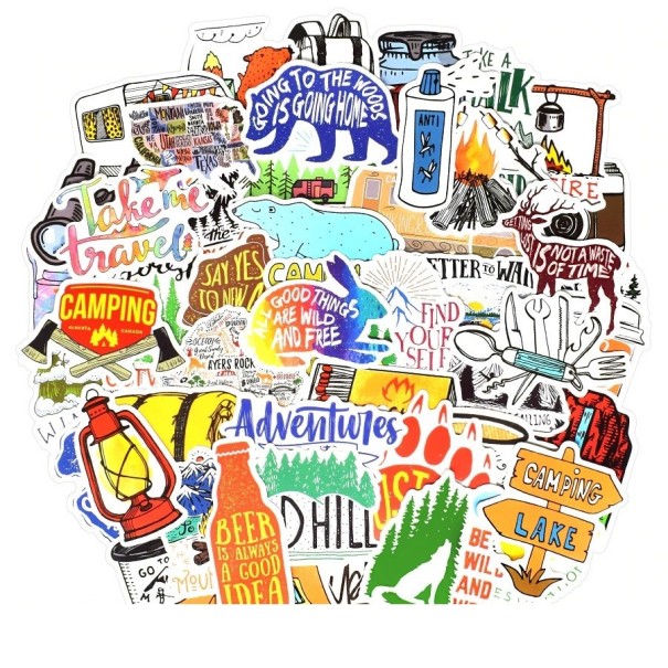 Camping Stickers 50 pcs E330 1