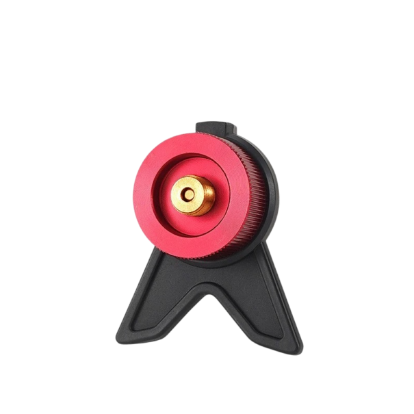 Camping Stove Adapter 6.5 x 5.5 x 3 cm Screw Valve Single Colour Aluminium Alloy Gas Cartridge Connector red