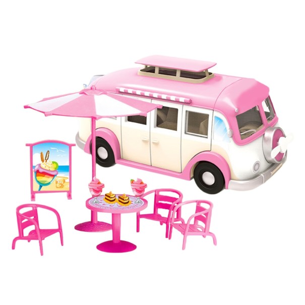 Campingvogn til en dukke rosa