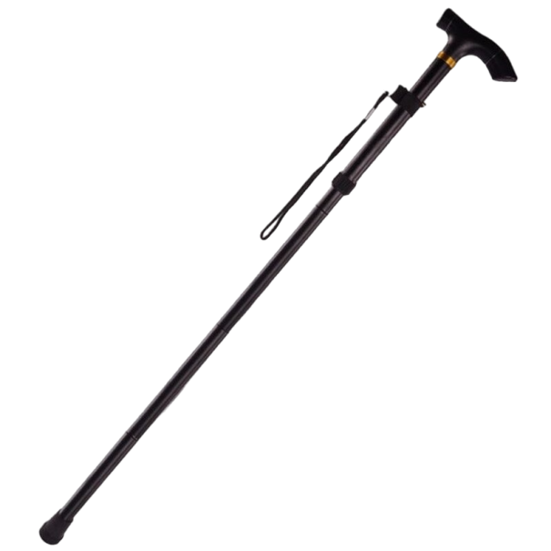 Cana de trekking dobrável 85 - 95 cm preto