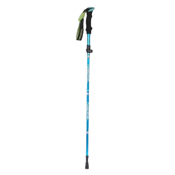 Cana de trekking dobrável 95 - 110 cm azul claro