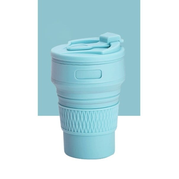 Cană pliabilă din silicon 350 ml C76 albastru deschis