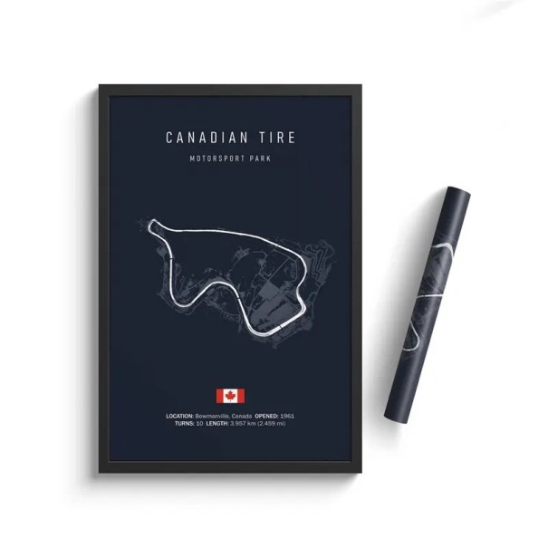 Canadian Tire Circuit Poster, 30 x 40 cm, HD-Leinwand, rahmenlose Wanddekoration, Formel 1, Motorsport, Wohnzimmer, moderne Rennkunst 1