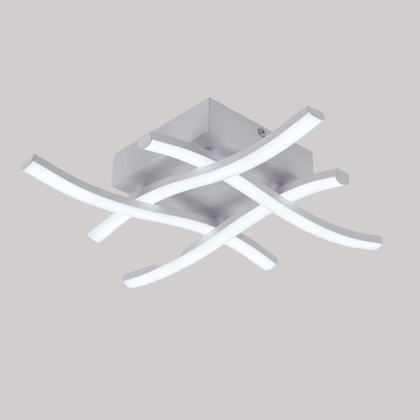 Candeeiro de tecto LED moderno com temperatura de luz ajustável 24 W Iluminação de tecto em forma de hashtag Candeeiro com iluminação LED integrada 40 x 8 cm branco