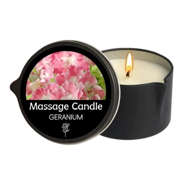 Candela profumata aromaterapica in olio 6,4 x 4 cm in barattolo per il relax e la creazione di un'atmosfera piacevole negli interni Geranium