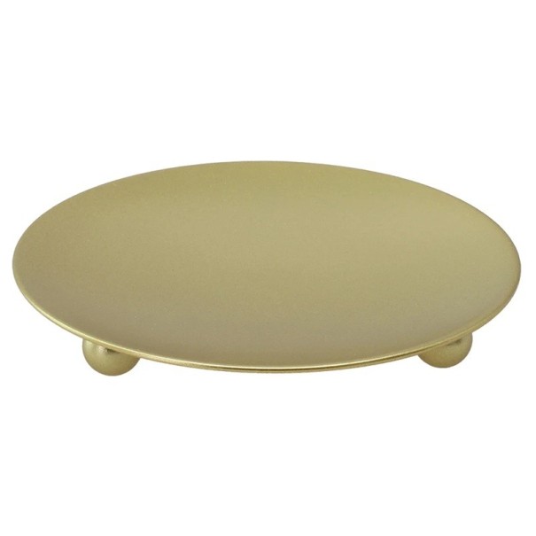 Candelabro de metal de 7 cm, redondo, de hierro fundido, de acero inoxidable, elegante candelabro de pedestal para baño, para decoración de bodas y fiestas. dorado