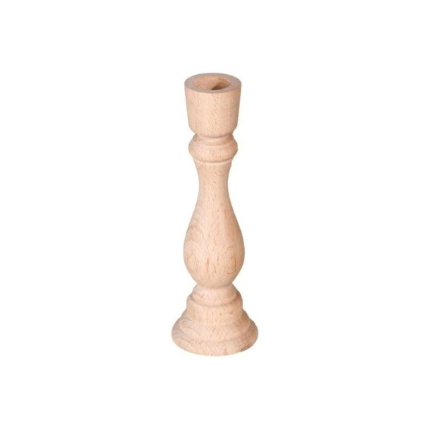 Candelabro in legno per candela a cono supporto colonnare 17,5 × 5,5 cm legno massello decorazione naturale per tavolo per matrimoni, compleanni e feste 1