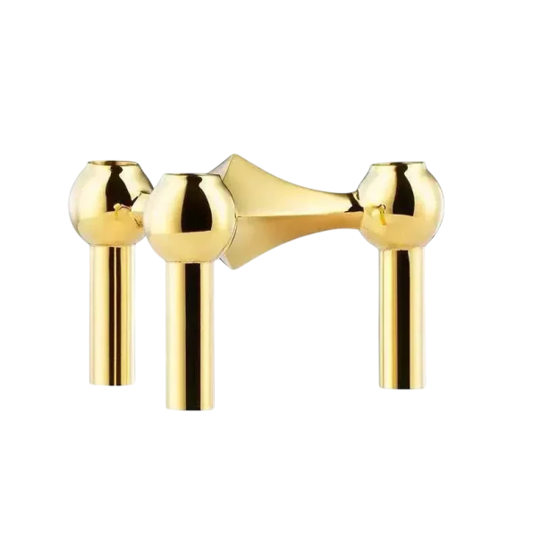 Candelabro in metallo con struttura molecolare 10 × 6 cm Supporto decorativo per candele in stile nordico Candelabro moderno in metallo oro