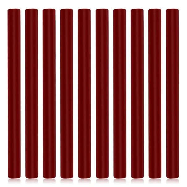 Candele di ceralacca 10 pz 10 × 0,7 cm Candele per pistola a caldo per timbri di ceralacca Colori vivaci Impronte nitide Buona adesione per decorazioni rosso