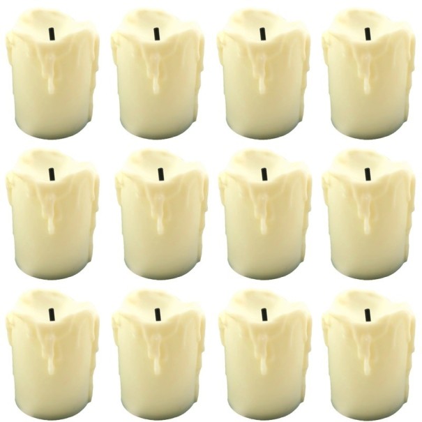 Candele LED 12 pz crema