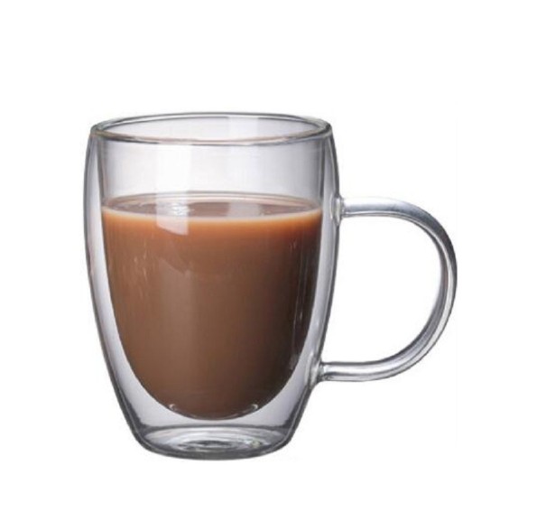 Caneca de vidro com parede dupla L