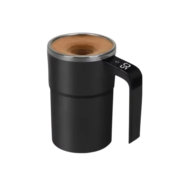 Caneca mágica para café com mistura automática 380 ml carregamento USB display digital na pega sensor térmico exibição da temperatura da bebida preto