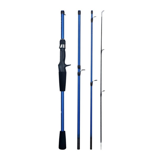 Canna da pesca leggera blu da casting 1,8 m 5-20 kg 4 sezioni Canna da viaggio pieghevole Lunghezza di trasporto 50 cm 1