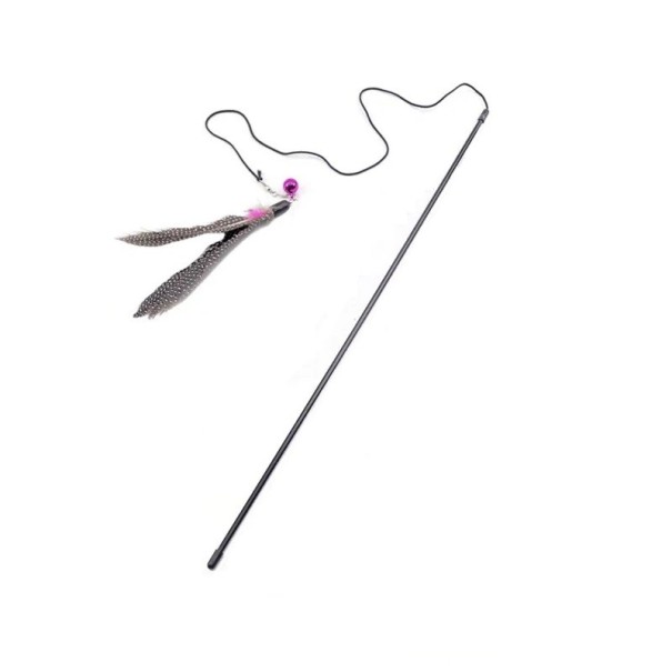 Canne à pêche pour chats avec plumes 1