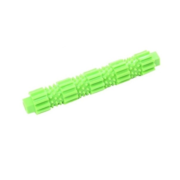 Cano de mastigar resistente para cães para limpeza de dentes e treino de brincadeiras com escolha de duas cores 18 cm ou 23 cm verde