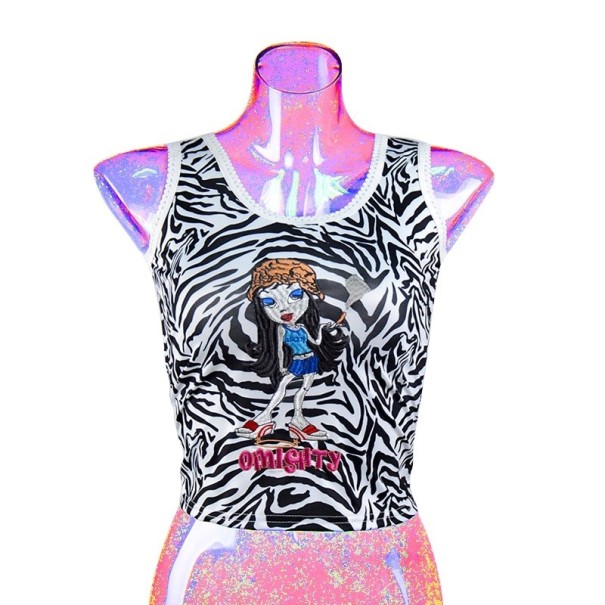 Canotta da donna con motivo zebra M