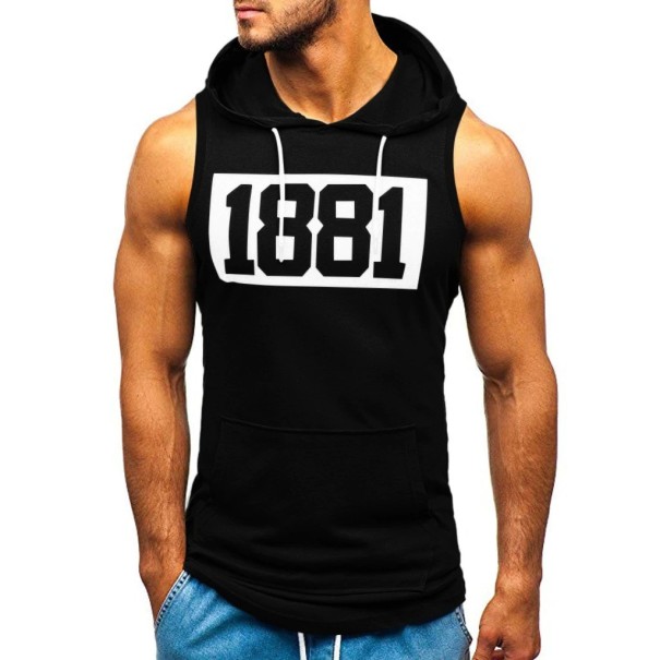 Canotta da uomo con cappuccio F1828 nero XL