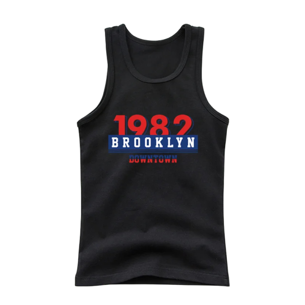 Canotta in cotone per bambini con stampa 1982 Brooklin Maglietta senza maniche con scollo a O Top estivo alla moda per ragazzi e ragazze Vari colori nero 6