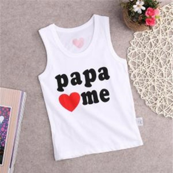 Canottiera per bambini PAPA MI AMA, MAMA MI AMA 9-12 mesi PAPA LOVES ME