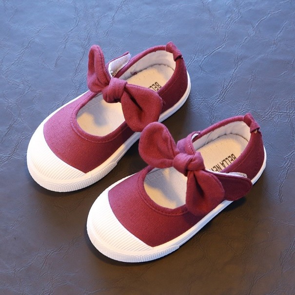 Canvas ballerina&#39;s voor meisjes bordeaux 22